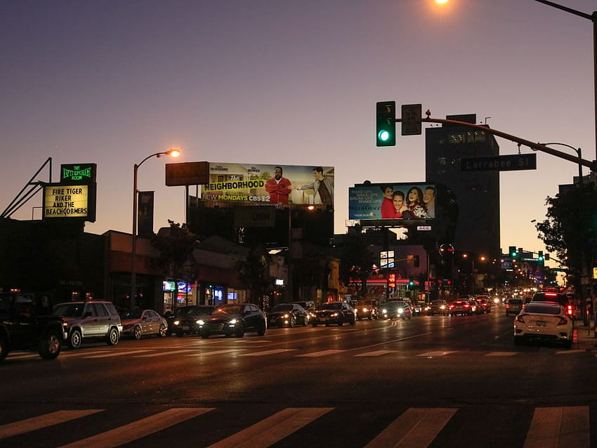 Sunset Boulevard Straßenliste HD-Hintergrundbild