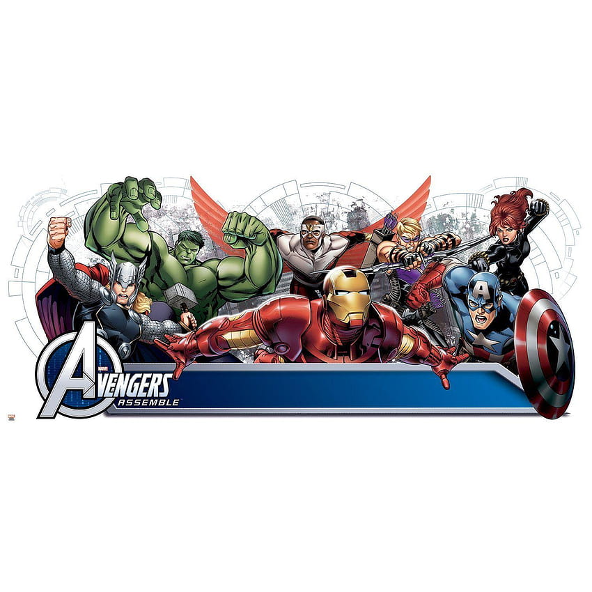 Avengers Assemble Headboard Headboard Giant Wall Decal with Alphabet วอลล์เปเปอร์โทรศัพท์ HD