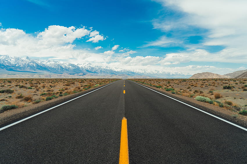 2 Highway, long desert road HD wallpaper