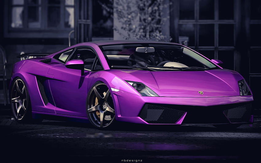 Purple Lamborghini HD wallpaper