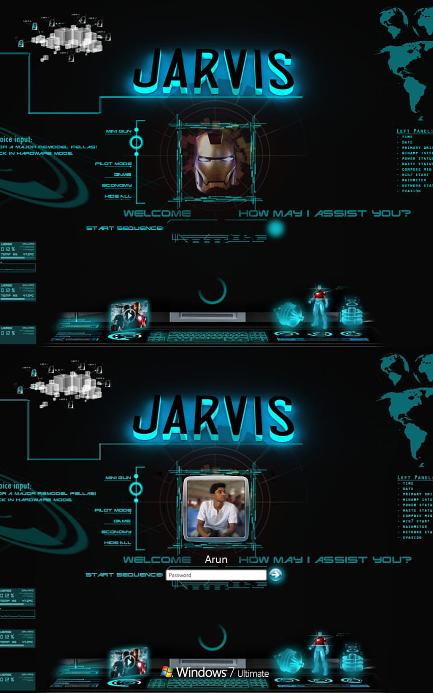 Jarvis Animated Ironman Logon Screen By [1366x1536] for your , Mobile & Tablet, asg gaming HD phone wallpaper