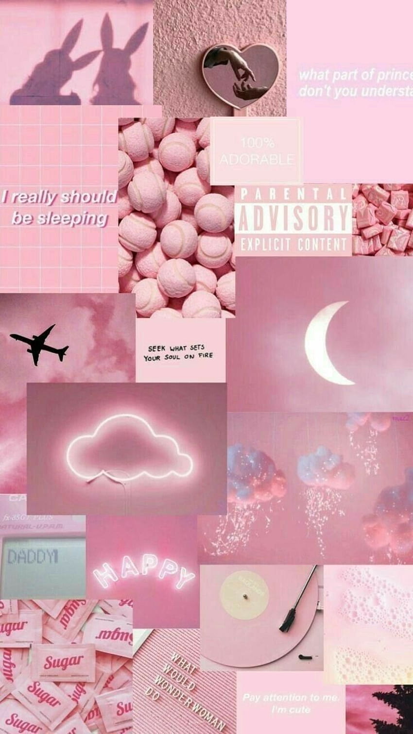 Aesthetic Pink Collage, baby pink aesthetic collage HD phone wallpaper ...