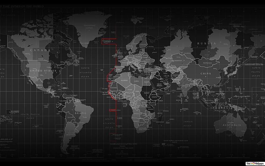 Peta dunia ilustrasi peta abu-abu Wallpaper HD