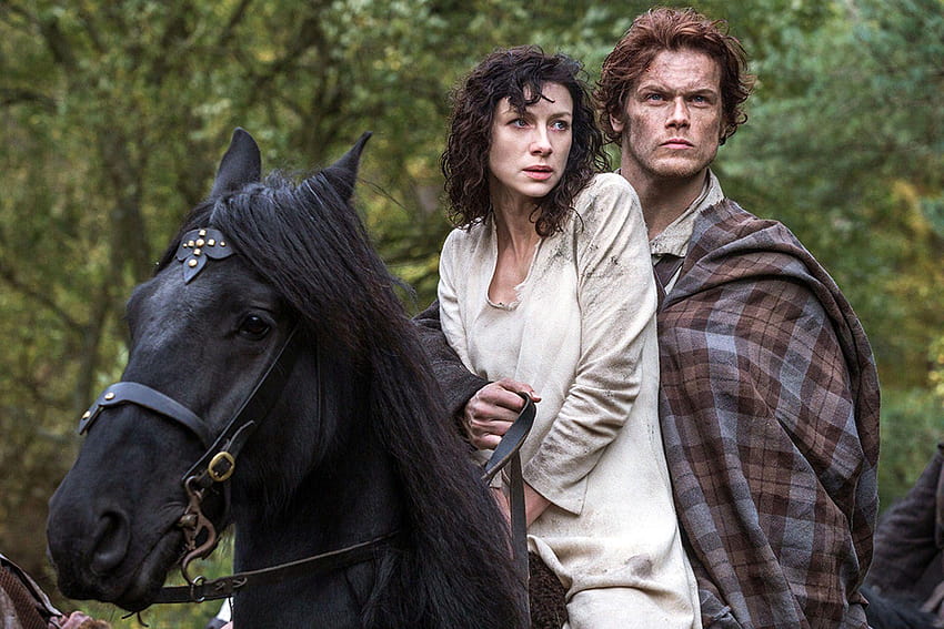 Claire and Jamie riding a horse, Outlander HD wallpaper | Pxfuel