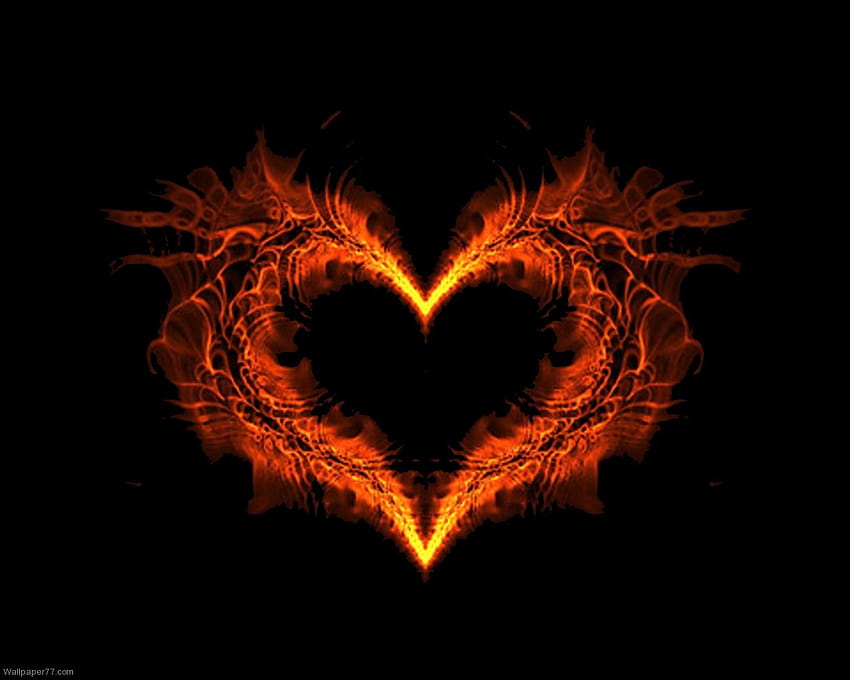 Fire Heart, trendy heart HD wallpaper