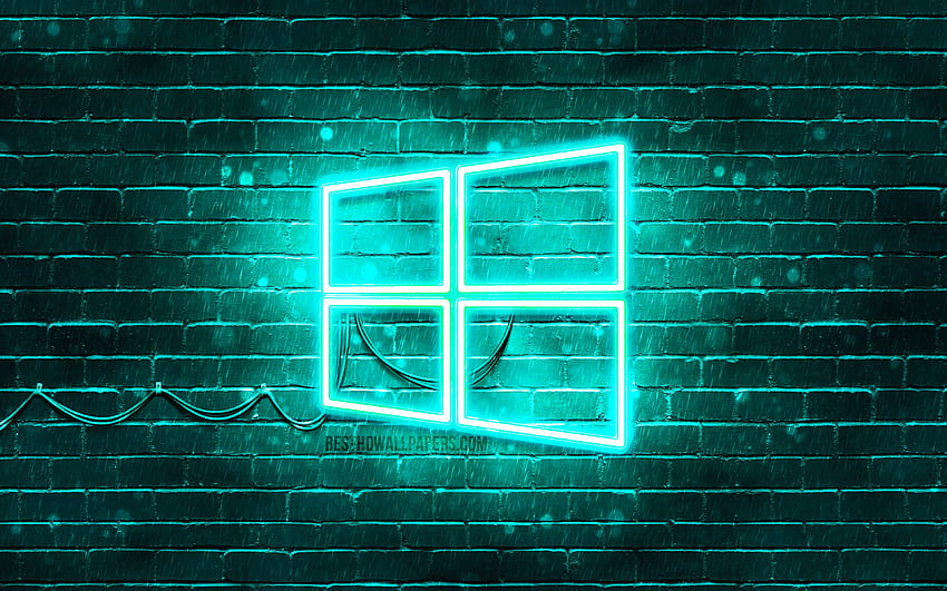 Windows 10, verde, neon, design, linea, carattere, tecnologia, modello, blu elettrico, numero, grafica Sfondo HD