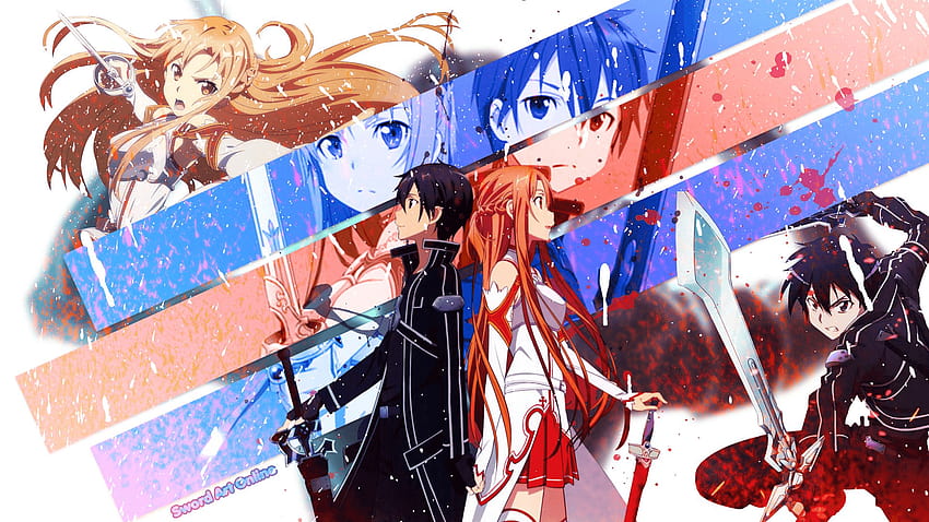 Anime Sword Art Online Asuna Yuuki Kirito, Kirito und Asuna HD-Hintergrundbild