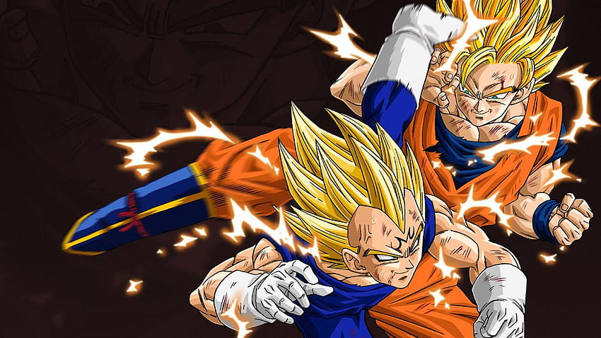 Goku vs Majin Vegeta, dbz, dragon ball z, ssj2, super saiyajin 2, HD  wallpaper