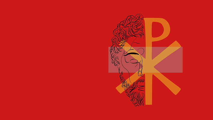 Marco Aurelio combined with early Christian symbol [2560x1440] HD wallpaper