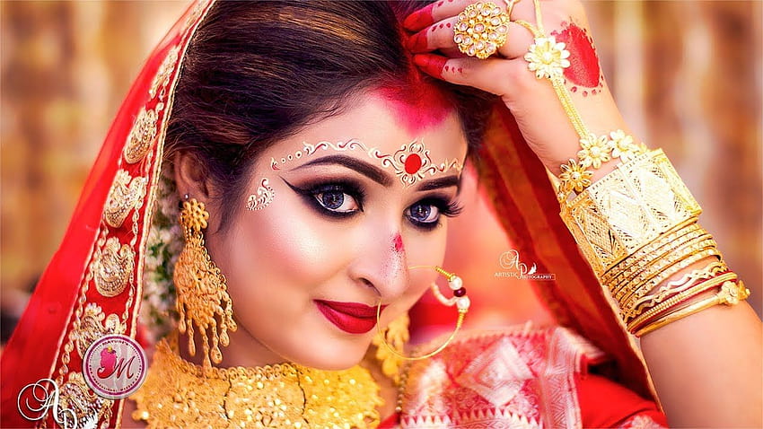 Meilleur tutoriel de relooking de mariée en bengali à l'aérographe, maquillage de mariée Fond d'écran HD