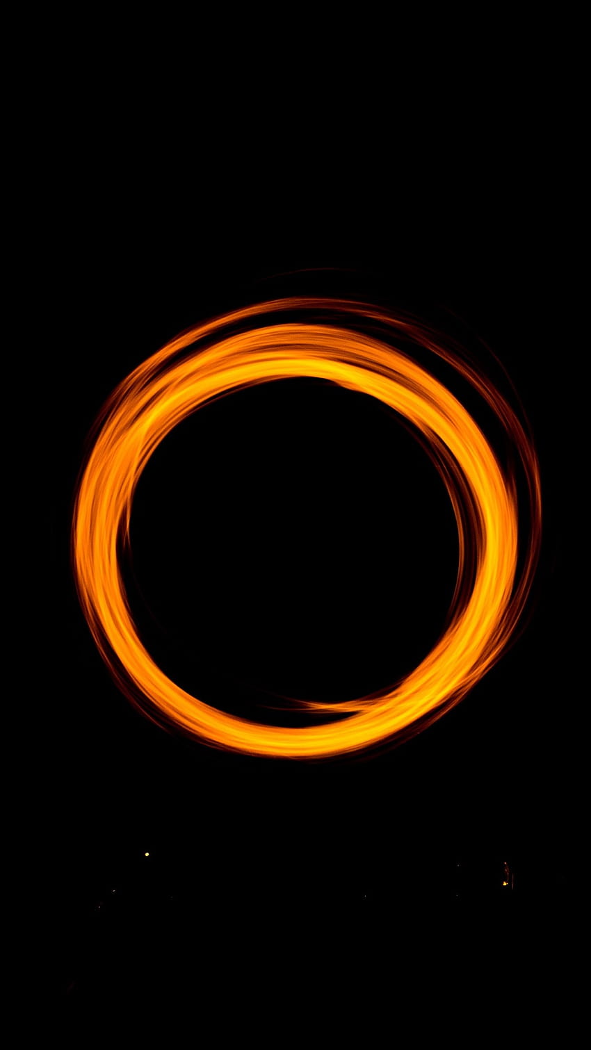 Orange light circle, black backgrounds 1125x2436 iPhone 11 Pro/XS/X , background, iphone black and orange HD phone wallpaper