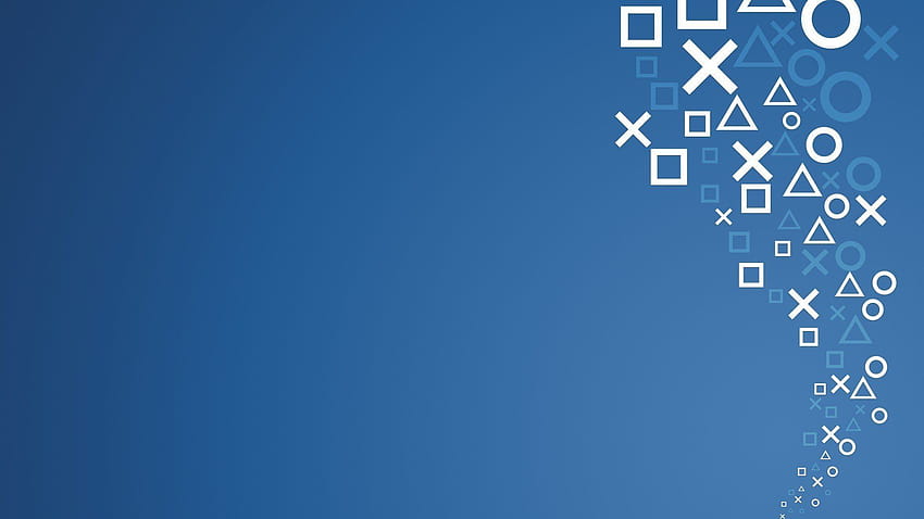 Símbolo minimalista azul dos videogames Sony console PlayStation, console de jogos papel de parede HD