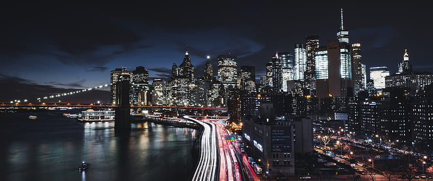 뉴욕시, 맨하탄, Timelapse, 건물, 밤, 겨울 밤 HD 월페이퍼