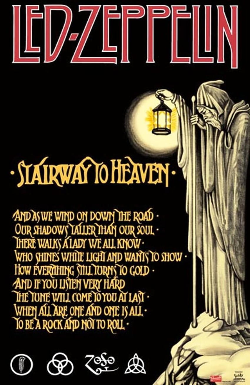 Affiche Led Zeppelin Stairway to Heaven, smartphones LED Zeppelin Fond d'écran de téléphone HD