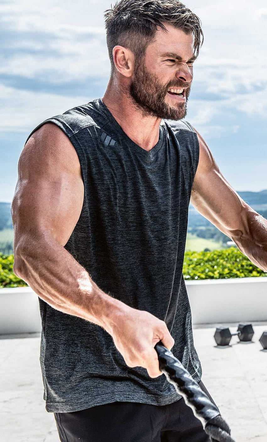 Chris Hemsworth Workout, treino corporal Papel de parede de celular HD