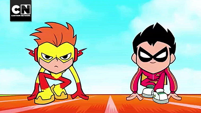 Robin Races Kid Flash I Teen Titans Go! Ben Cartoon Network HD duvar kağıdı
