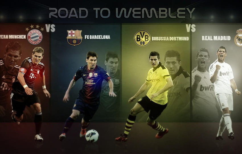 Barcelona, ​​UEFA, Wembley, Real, Messi, Ronaldo, bayern munchen vs borussia dortmund Wallpaper HD