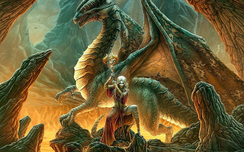Fairy Tale, Magician, Extinction, Dragon, Fantasy 16:10, dragons fantasy HD wallpaper