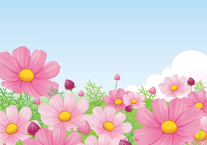 Beautiful Pink Daisy Vector 56919 Arte vettoriale a Vecteezy, bordo pagina primaverile Sfondo HD