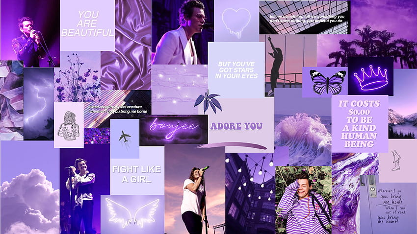 Lavender Aesthetic Collage Pastel Purple Aesthetic Laptop, kolase estetika ungu Wallpaper HD