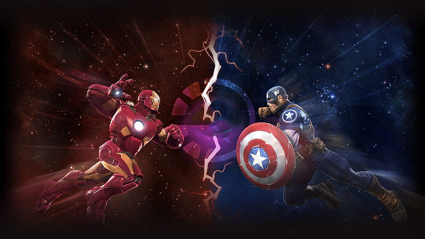 Iron Man vs Capitán América Ilustraciones, Capitán América vs Iron Man fondo de pantalla
