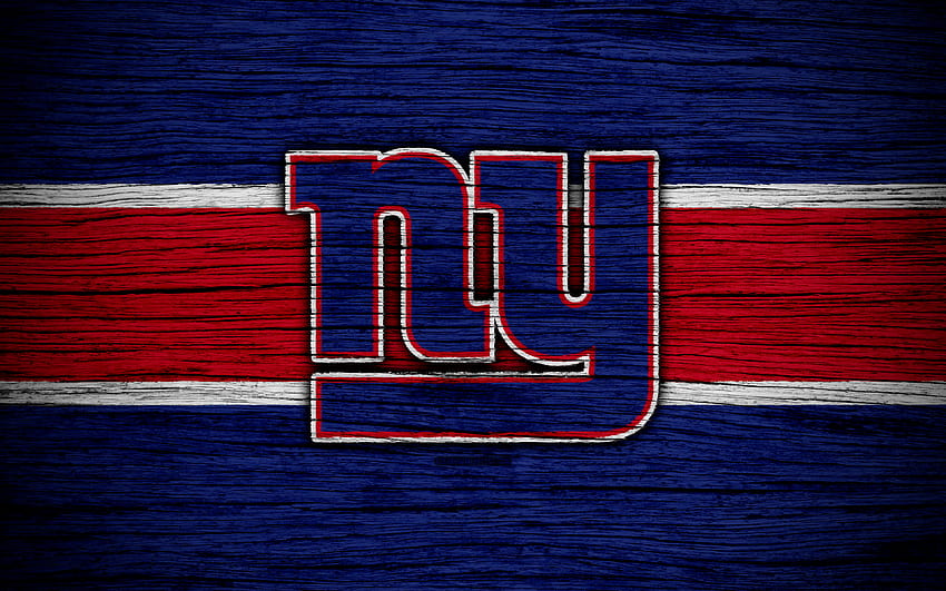 New York Giants, wooden texture, NFL, american football, NFC, USA, art, logo, East Division with resolution 3840x2400. High Quality, new york giants football HD wallpaper