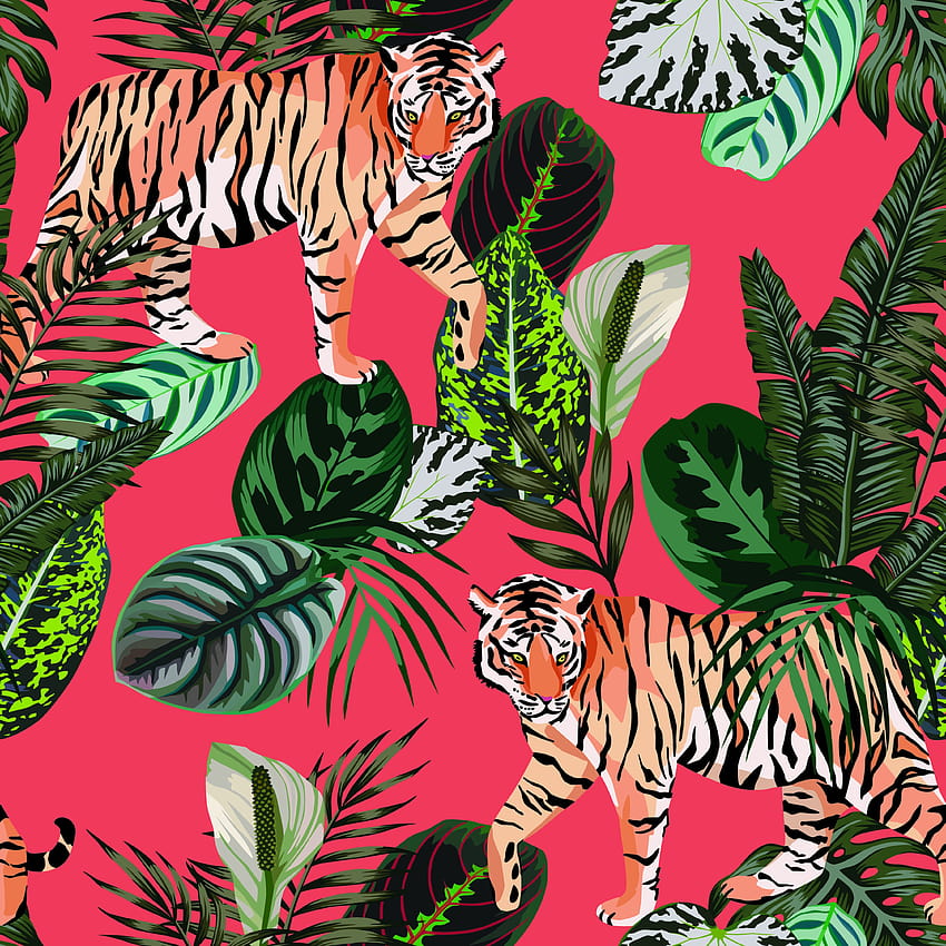 Bayou Breeze Barkley Tiger en The Tropical Jungle Peel and Stick Roll fondo de pantalla del teléfono