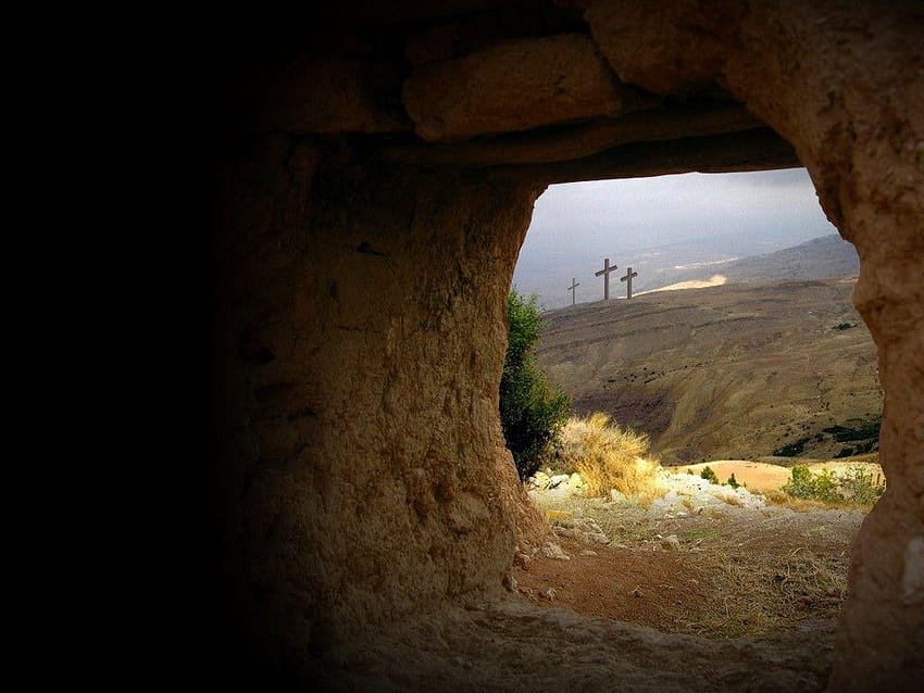 Giorno di Pasqua Tomba vuota Gesù Resurrezione Pagina da colorare, risurrezione di Gesù Sfondo HD