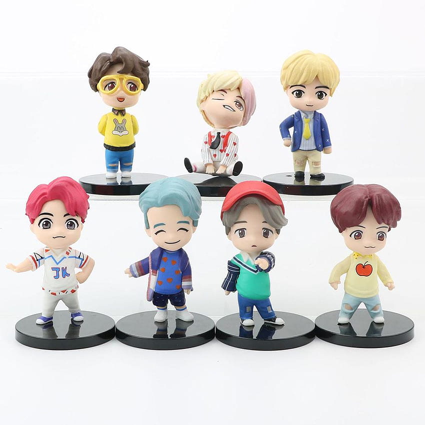 Buy 7pcs BTS Action Figures Toys Cartoon PVC Bangtan Boys Groups Model Toys KPOP Stars TOP Group A.R.M.Y Gift at affordable prices HD phone wallpaper