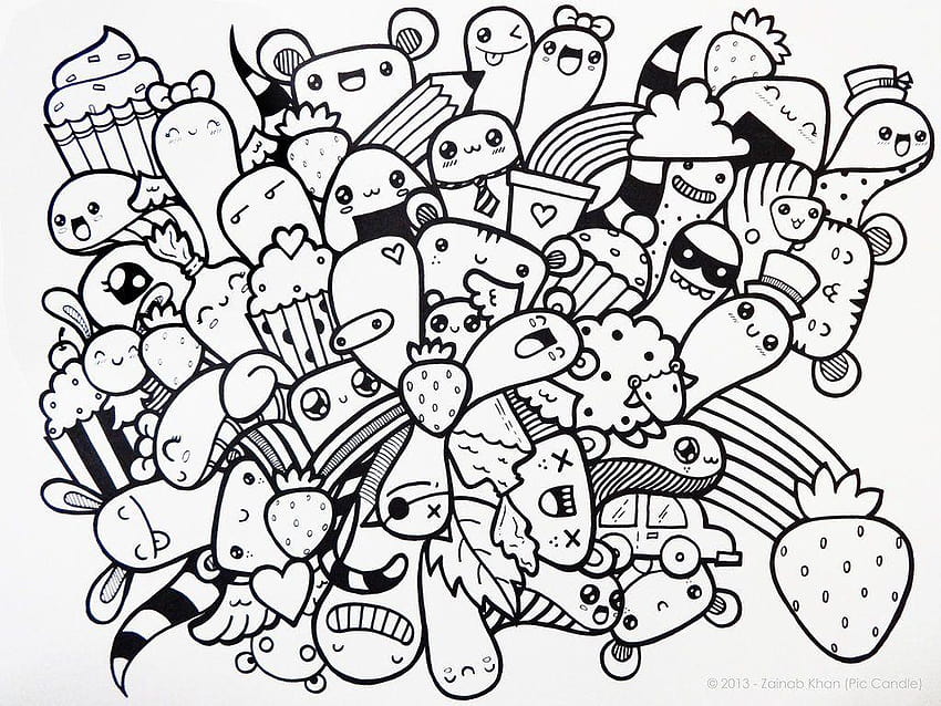 Doodle Art Monster Simple Doodle Art Monster Simple ที่ดีที่สุด 2 Doodle, สัตว์ประหลาด Doodle วอลล์เปเปอร์ HD