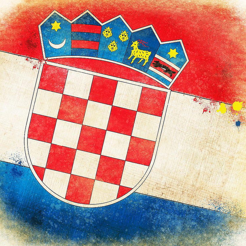 Pintura de la bandera de Croacia por Setsiri Silapasuwanchai, bandera de fondo de pantalla del teléfono