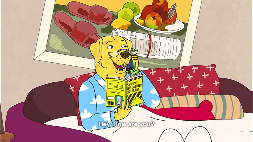 Mr. Peanutbutter reading The Catcher in the Rye CliffsNotes, mr peanutbutter HD wallpaper