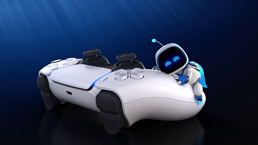 Astro Bot with the PS5 controller Ultra HD wallpaper