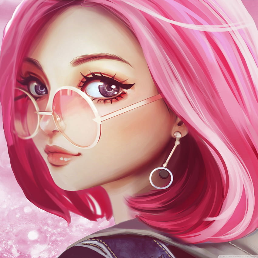 Pink Hair on Dog, gadis cyberpunk pink wallpaper ponsel HD