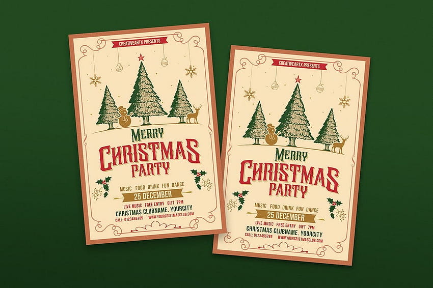10 Christmas Mockups, Icons, Graphics & Resources, christmas poster template HD wallpaper