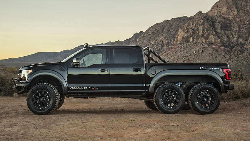 Black Car Ford Raptor Hennessey Velociraptor 6x6 Off Road Pickup Tuning, ford 6x6 HD wallpaper
