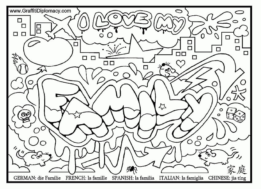 11 Pics Of Graffiti Coloring Book Page HD wallpaper