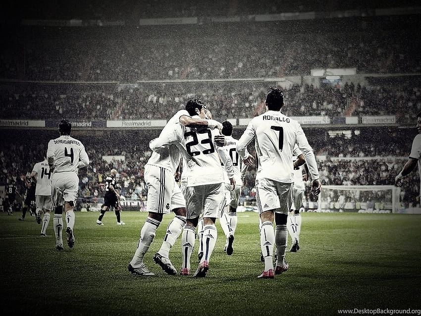 Real Madrid Goal Celebration Soccer 1024x768 Backgrounds HD wallpaper