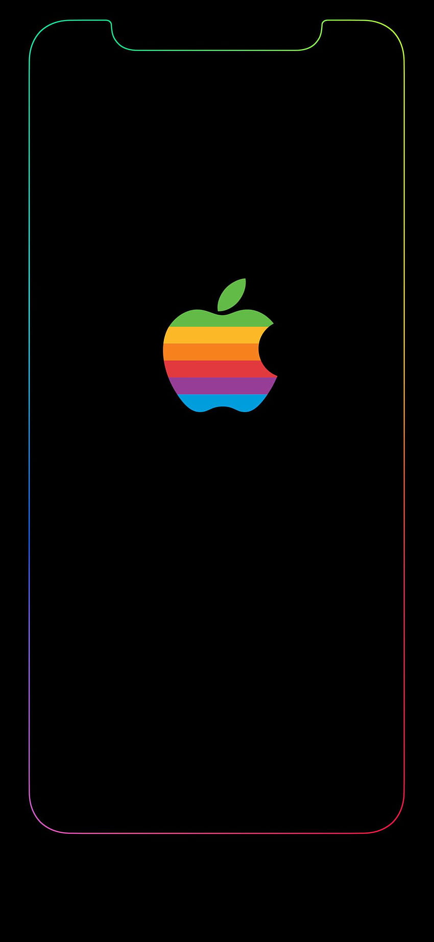 Frontera del arco iris de Iphone Xs Max, frontera del iphone xr fondo de pantalla del teléfono