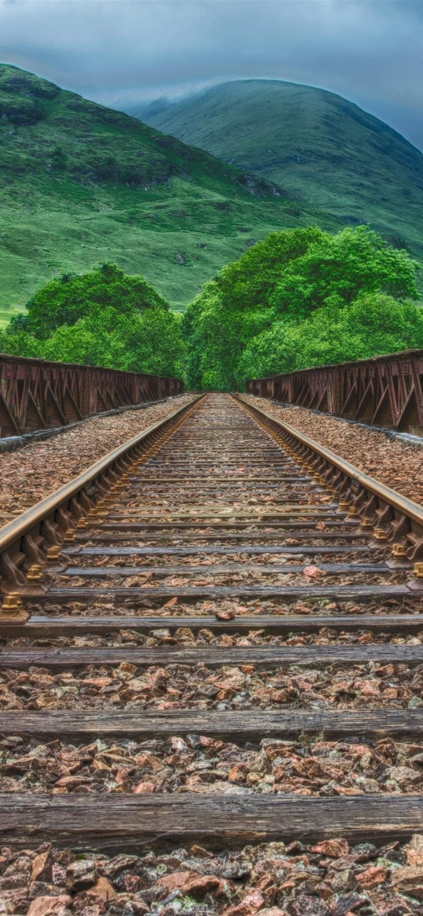 Railway, mountains, green, R style 1080x1920 iPhone 8/7/6/6S, r iphone HD phone wallpaper