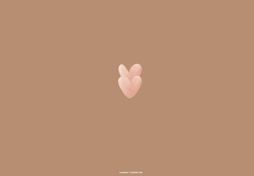 25 Brown Aesthetic for Laptop : Pink Watercolour Love Hearts 1 หัวใจสีน้ำตาลสวยงาม วอลล์เปเปอร์ HD