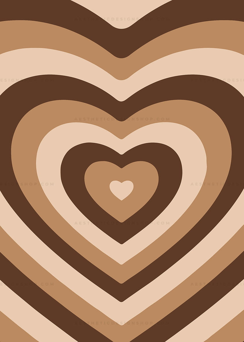 Brown aesthetic heart backgrounds ⋆ Aesthetic Design Shop, aesthetic brown hearts HD phone wallpaper