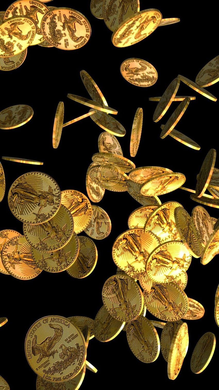 Златни монети, пиратски монети HD тапет за телефон