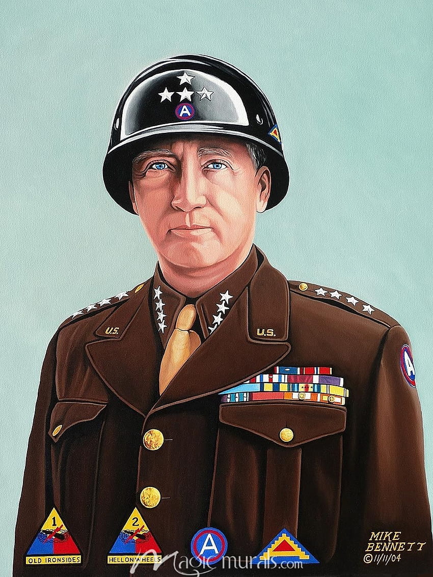 General George S. Patton Wandgemälde von Magic Murals, George Patton HD-Handy-Hintergrundbild