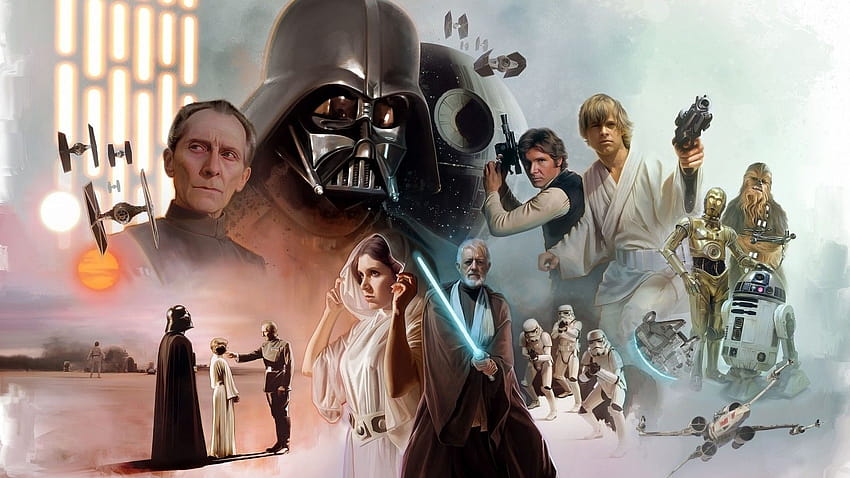 1600x900 Star Wars, Darth Vader, Luke Skywalker, Stormtrooper, Chewbacca, Opere d'arte, luke skywalker vs darth vader Sfondo HD