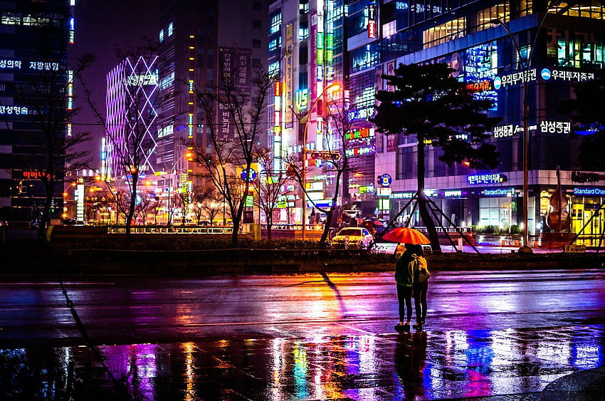 Ruas chuvosas de Busan, Coreia do Sul [1737x1150] • /r/CityPorn, estética seul papel de parede HD