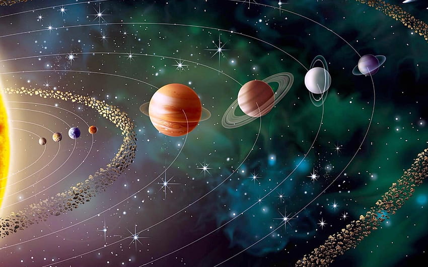 Sonnensystem digital, Weltraum, Erde, Sonne, Planeten, Universum • Für Sie, für und mobil, alle Planeten HD-Hintergrundbild