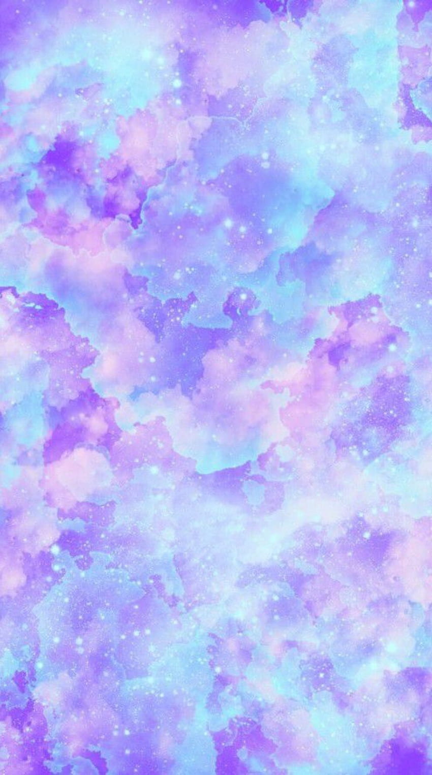Kawaii Pastel Cute Purple สีม่วงพาสเทลและสีฟ้า วอลล์เปเปอร์โทรศัพท์ HD