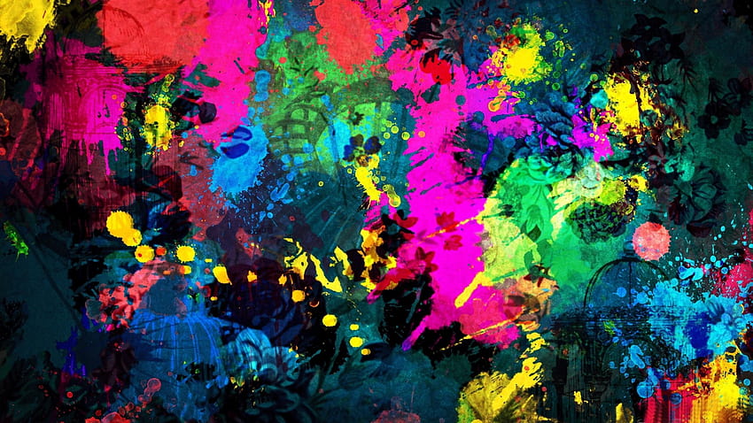 : Colorful Paint Abstract, oil paint mix HD wallpaper