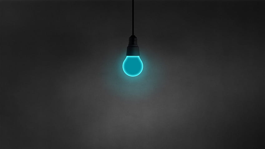 Bombilla LED negra, minimalismo, oscura, simple, cian, iluminada, electricidad • For You For & Mobile, led pc fondo de pantalla